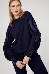 Frank Lyman 253850 Midnight Relaxed Fit Puff-sleeve Top