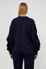 Frank Lyman 253850 Midnight Relaxed Fit Puff-sleeve Top
