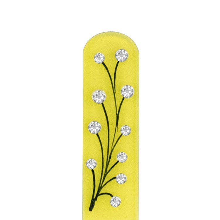Pen Drawing -Yellow with Swarovski Crystals