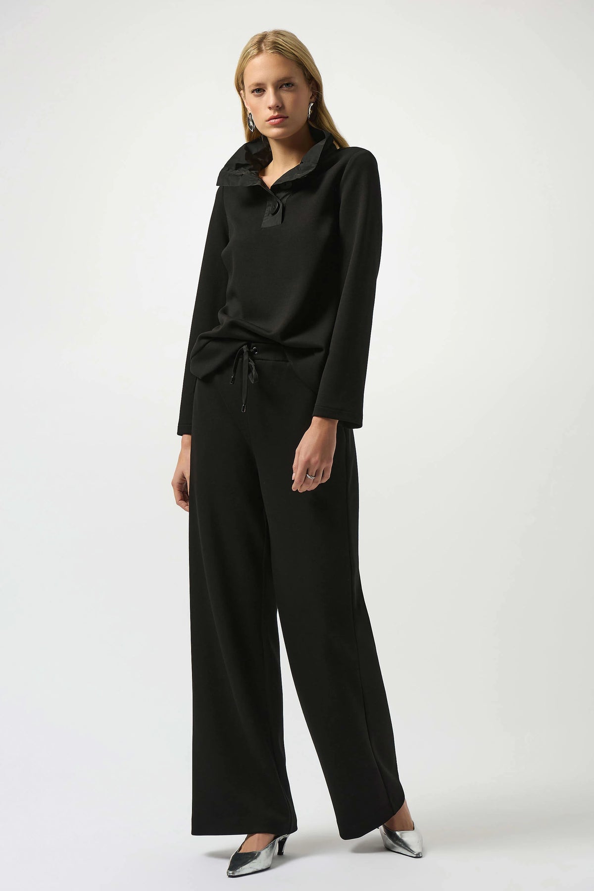 Joseph Ribkoff 253136 Scuba Jersey Wide-Leg Pull-On Pants