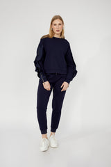 Frank Lyman 253850 Midnight Relaxed Fit Puff-sleeve Top