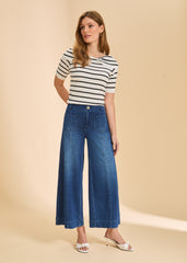 FDJ Pull-On Wide Crop Denim