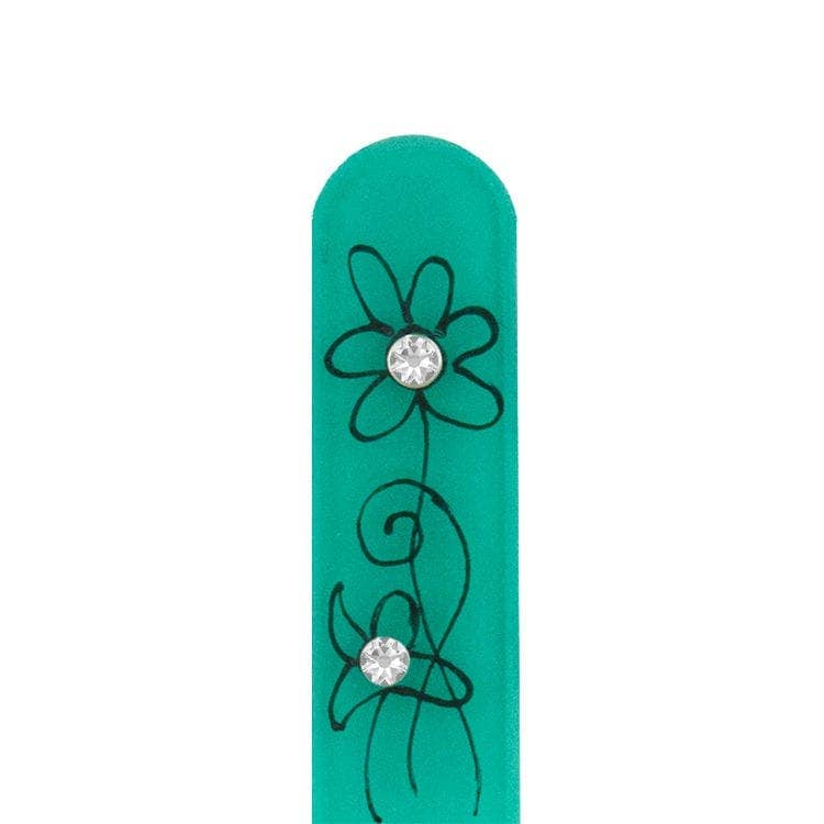 Pen Drawing - Green with Swarovski Crystals
