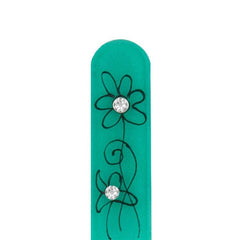 Pen Drawing - Green with Swarovski Crystals