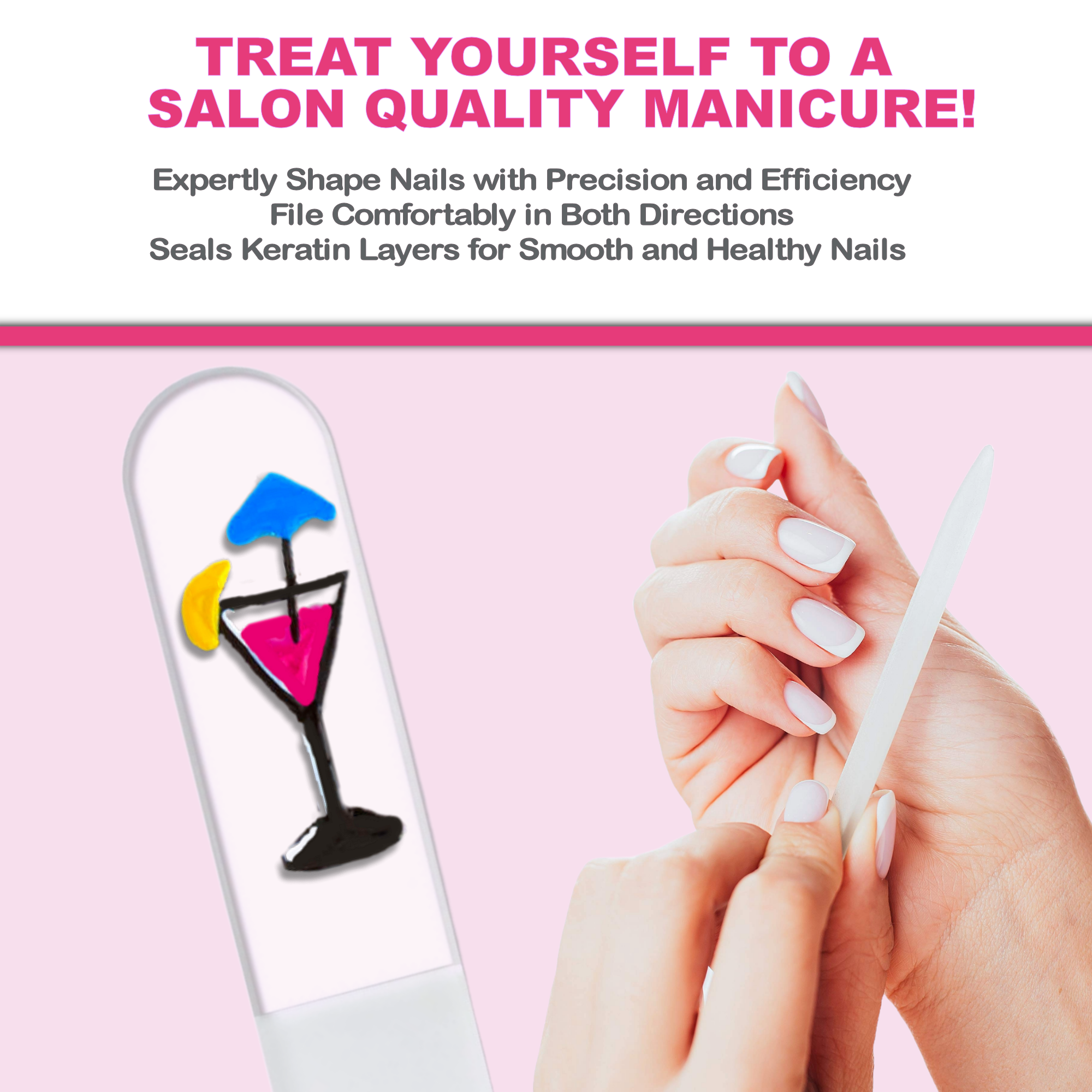 Party Drink Special Occasion Hand Painted Crystal Nail File
