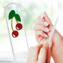 Cherries Red Fruit Hand Painted Czech Crystal Nail File