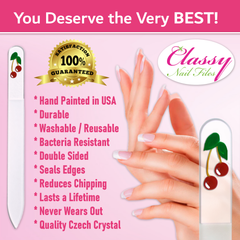 Cherries Red Fruit Hand Painted Czech Crystal Nail File