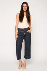 Wide-Leg Cropped Jeans