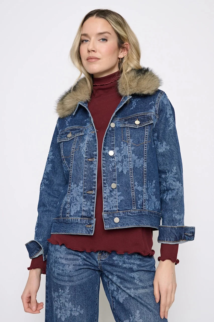 Fur Collar Denim Jacket