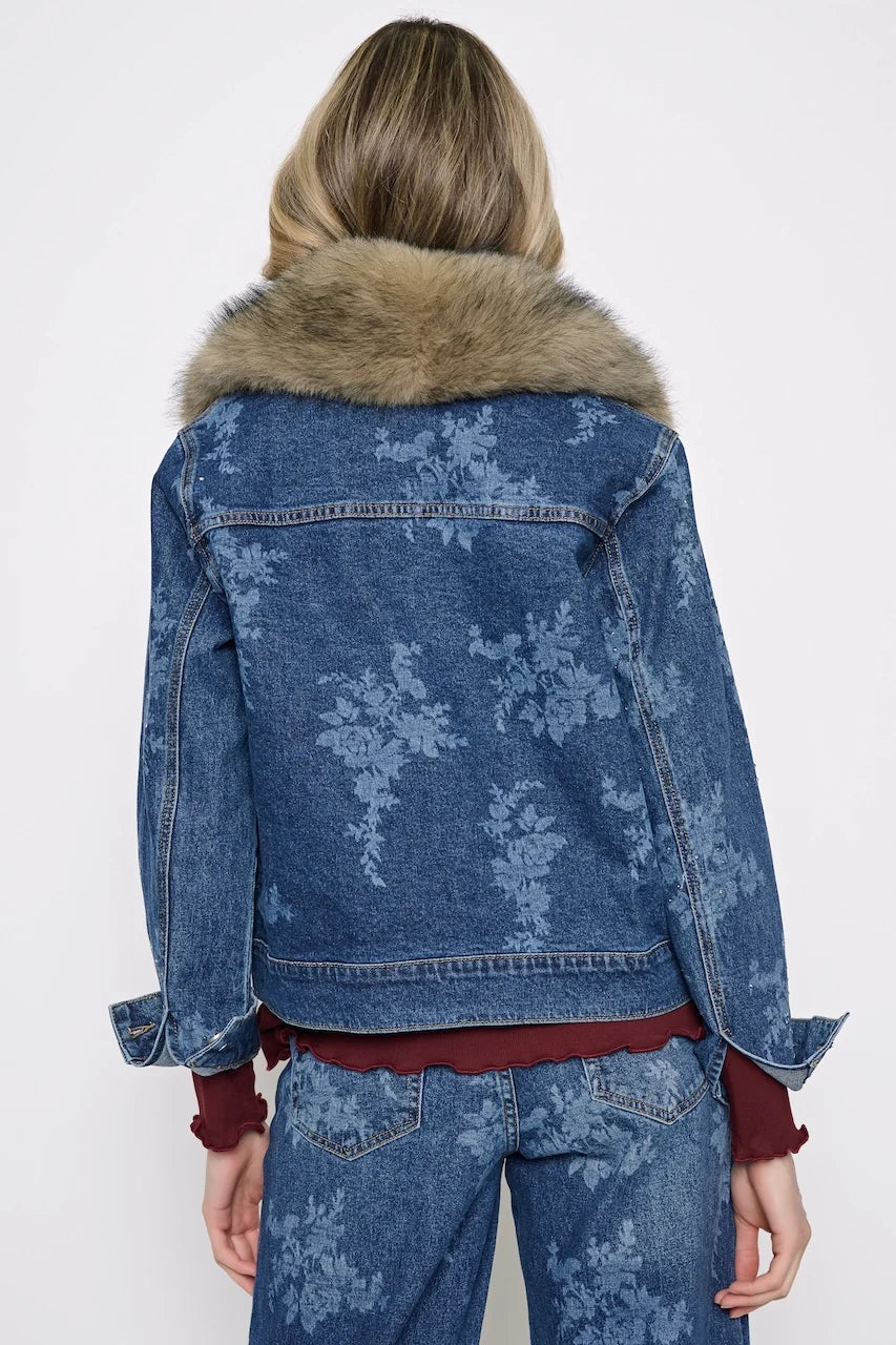 Fur Collar Denim Jacket