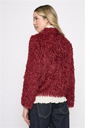 Faux Feather Short Jacket