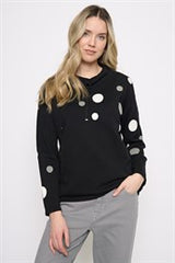 Polka Dot Drawstring Neck Top