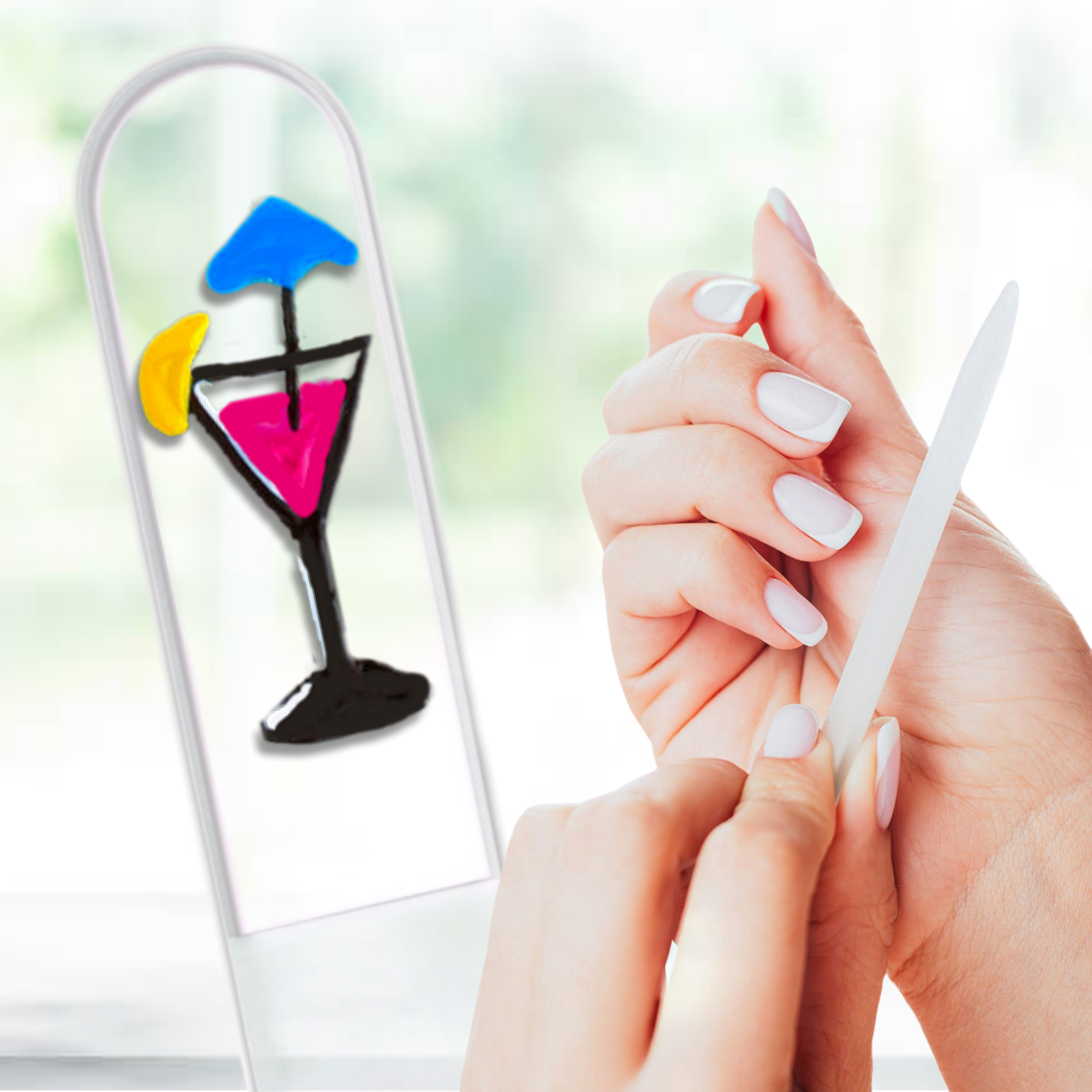 Party Drink Special Occasion Hand Painted Crystal Nail File