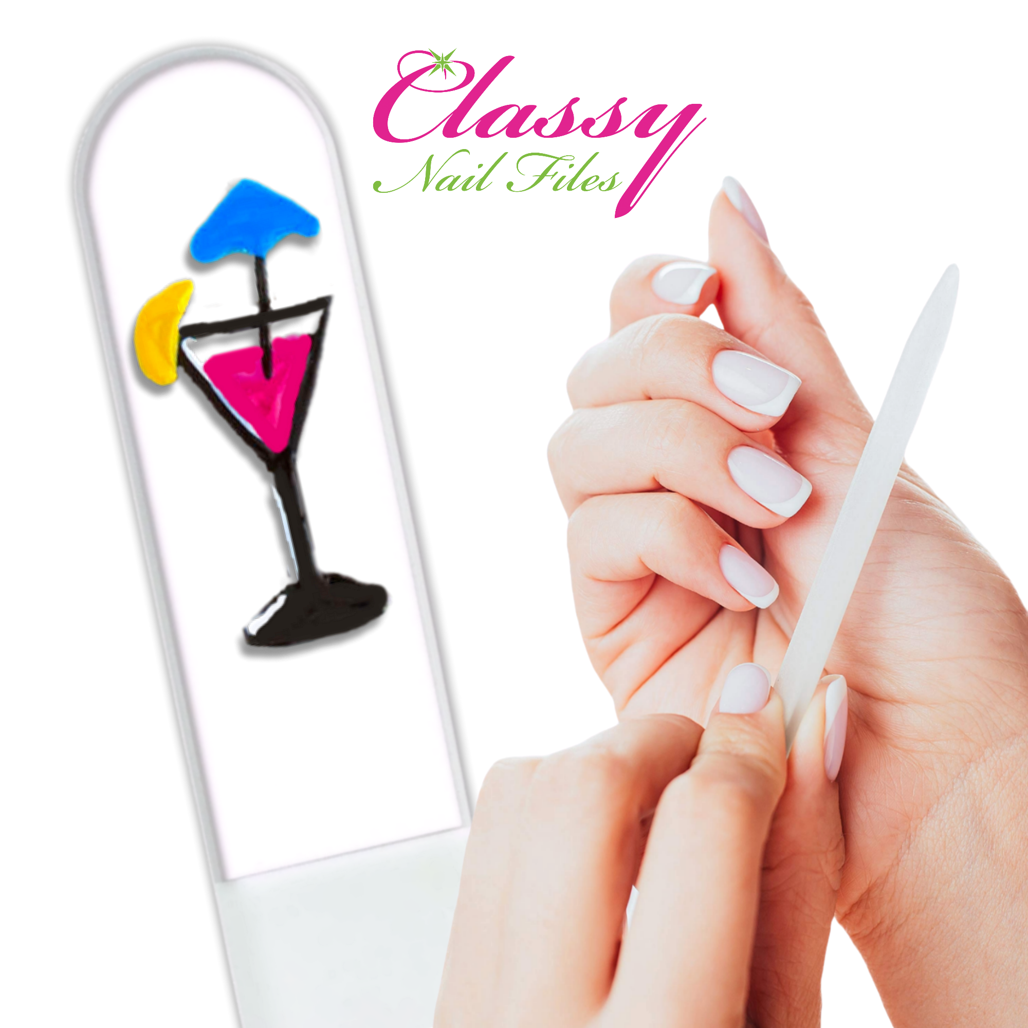 Party Drink Special Occasion Hand Painted Crystal Nail File