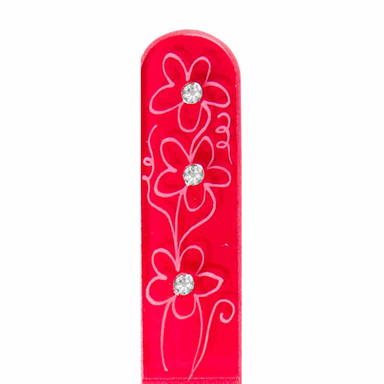 Pen Drawing - Ruby with Swarovski Crystals
