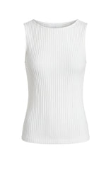 Sleeveless Boat Neck Rib Knit Top